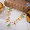 Collar de Cadena para Clavícula Serie Océano con Estrellas de Mar de Concha Multicolor y Perlas Estilo Resort de Amazon para Mujer