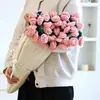 Manta de Ramo de Rosas, Producto Terminado, Manta Nap de Flor Eterna, Manta de Flor de Hilo Tejida a Mano, Manta de Flores