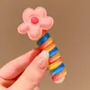 Anillo para el cabello de línea telefónica en espiral para niños, artefacto para trenzas de niñas, banda elástica de goma de girasol de alta elasticidad, cuerda para el cabello para coleta alta