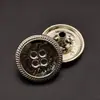 Botão de Pressão de Metal Fivela de Quatro Furos Jaqueta Corta-Vento Estilo Retrô Jaqueta Jeans Botão de Pressão de Liga # 831 # 501 # 201