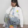 Camisa com Estampa de Bolinhas Coloridas Blocadas Graffiti para Homens, Design de Manga Longa, Estilo Coreano, Moda Tendência de Alta Qualidade