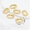 Chaveiro Corrente Fivela de Mola Oval Preserva Cor Banhado a Ouro 18K Gancho para Mochila Acessórios DIY B64