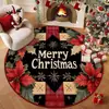 Tapete Redondo para Sala de Estar Transfronteiriço Decoração de Feriado de Natal Capacho de Chão Veludo Cristal Resistente a Manchas Capacho para Pés Tapete de Papai Noel