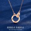 Collar de plata de ley S999 de doble anillo para hombres y mujeres moda Mobius cadena para clavícula de pareja joyería de alta gama venta al por mayor