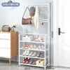 Zapatero simple de varias capas, perchero multifuncional de pie para dormitorio en casa, zapatero de almacenamiento, zapatero y perchero para sombreros