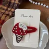Nuevo Pasador Rojo de Dibujos Animados Estilo Coreano Hecho a Mano en Tela Pinza Lateral para Flequillo Infantil Pinza Dulce para Separar el Cabello para Niñas
