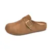 Sandálias Birkenstock de camurça retrô para mulheres, nova coleção primavera 2026, estilo casal, sola macia, confortáveis, versáteis, sandálias Birkenstock de bico semiaberto