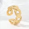 Anillo de Moda Transfronterizo Europeo y Americano para Pareja Anillo de Acero Inoxidable 18K Diseño Suelto Anillo Versátil para Mujer Joyería Regalo