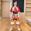 Pijama Infantil Macacão Meninos 2025 Novo Verão Fino Algodão Puro Manga Curta Roupa de Casa para Meninos para o Verão