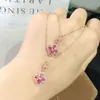 Colgante de Tesoro Azul Cielo Puro Natural Papalacha Cristal Súper Rosa Trébol Natural Transparente Piedra Principal 3x4mm