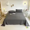 Sábana de Algodón Amigable con la Piel al por Mayor, Pieza Única, Color Sólido, Sábana de Algodón Lavado, Artículo Único, para una Persona, Dormitorio Estudiantil, Una Pieza, Dropshipping