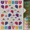 Pegatinas de Arte para Uñas de Calavera de Azúcar de Halloween Calavera del Día de Muertos Mexicano Transfronteriza Pegatinas en Relieve 5D Modelo Sl
