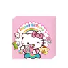 En stock Rosa Decoraciones de Fiesta Hello Kitty Platos de Papel de Cumpleaños Vasos de Papel Banderines de Tirar Globos Juego de Cubiertos Desechables