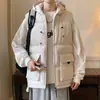 Colete de Algodão com Penugem Masculino de Inverno Versátil Solto Colete Externo à Prova de Frio Quente Espessado com Capuz Colete de Trabalho Jaqueta