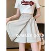 Shorts Deportivos Americanos de Cintura Elástica Talla Grande Verano 2025 Nuevos Holgados Yamamoto Ropa de Trabajo Pantalones tipo Falda de Cinco Puntos de Seda Helada para Mujer