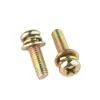 Tornillo Clavo Galvanizado de Cabeza Redonda Cruzada de Tres Piezas Cabeza de Rollo con Arandela Plana Arandela de Resorte Combinación de Pernos Tornillos con Arandelas M3M4M5