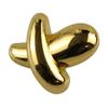 Botón de metal dorado y plateado en forma de X de Yisen ESSTUDIO, abrigo corto de tweed estilo socialité Xiaoxiang, botón para mujer