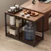 Mesa lateral, mesinha de centro, armário lateral de sofá, mesa de chá móvel, mesinha, prateleira de armazenamento, armário lateral estreito, mesa de chá para lazer na varanda