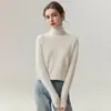 Zhenrong~Suéter de Punto 100% Cachemira de Cuello Alto para Mujer, para Usar Solo o en Capas, para Viajar al Trabajo, Capa Base Minimalista
