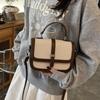 Diseño de nicho bolso bandolera para mujer en color contrastante textura PU moda versátil bolso de hombro temperamento coreano popular bolso de hombro