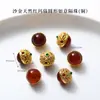 Alta Retención de Color Chapado en Cobre 24K Oro Real Accesorios de Ágata Roja Piezas para Joyería DIY Calabaza de Loto Productos Semi-Terminados Venta Directa de Fábrica