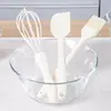 Batidor de Huevos de Silicona Juego de Tres Piezas para Hornear en Casa, Utensilios de Cocina Resistentes a Altas Temperaturas, Juego de Brocha de Aceite y Espátula de Silicona de Grado Alimenticio