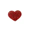 Versión Coreana de Broche Romántico Rojo de Amor con Pedrería Dulce de Niña Corazón Lleno de Diamantes Broche de Corazón de Melocotón Joyería Versátil Venta al por Mayor
