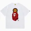 Hit da Internet de Verão 24: Camiseta bAPe Cabeça de Macaco Macaquinho, Camuflagem, Camiseta Unisex Manga Curta Gola Redonda