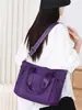 Bolsa de ombro de tecido Oxford de nylon de grande capacidade, versátil para o trajeto diário, leve e adequada para o uso diário; pode ser carregada na mão ou usada como bolsa transversal; ideal para o trabalho ou como uma bolsa de compras