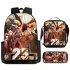Mochila de desenho animado transfronteiriça bolso monstro do tesouro elfo do sonho bebê mochila conjunto de três peças para alunos do ensino fundamental e médio