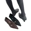 Sapatos de Salto Alto Peludos Cinza de Lã com Bico Apontado Novo Estilo 2026 para Mulheres, Scarpin de Salto Agulha para o Dia a Dia, com Bico Baixo e Acabamento em Camurça