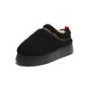 Botas de Neve Femininas com Solado Grosso Outwear Inverno Novo Estilo Étnico Renda Pompons Meio Suporte Acolchoado Slip-on Sapatos de Algodão Antiderrapantes