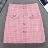 Elegante falda de cuadros para mujer, nuevo estilo otoño/invierno, de cintura alta, diseñada para cubrir las caderas y crear un efecto adelgazante, línea A, ajustada a la cadera, falda corta