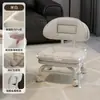 Taburete Pequeño Doméstico Giratorio con Ruedas, Taburete Bajo con Ruedas, Taburete Amigable para Niños con Ruedas, Taburete Redondo Perezoso con Respaldo