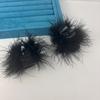 Pinza de Pluma Negra para Mujer Pinza de Tiburón de Alta Gama Cabello de Avestruz Semirrecogido Pinza para el Cabello Clip para la Parte Trasera de la Cabeza Tocado