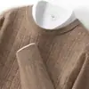 Suéter Pulóver Nuevo Estilo Otoño e Invierno 2026 Casual de Negocios Suelto Base de Punto Jacquard Cuello Redondo Suéter de Cachemira para Hombre