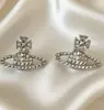 Pendientes de Botón Lele Jewelry de Alta Gama Saturno Completamente Diamantados Estilo Vintage Lujoso Exquisito de Corte Pendientes de Alta Gama para Mujer