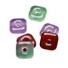 Pendente Fivela Quadrada Plana de Ágata Vermelha Rosa Verde Uva 16x6mm Acessórios para Pulseira Colar DIY