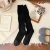 Calcetines Gruesos con Patrón de Diamantes para Mujer 2025, Estilo Otoño e Invierno, Calcetines Holgados, Tubo Largo, Calcetines de Lana para Pantorrilla de Color Sólido Cálidos