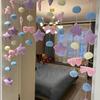 Cortina de Puerta Planeta Morado para el Hogar Arreglo de Puerta para Habitación Infantil Cortina de Pared de Aspecto Elevado Adhesivo de Puerta Tridimensional sin Perforaciones