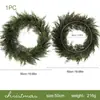 Guirnalda de Hojas Artificiales de Ciprés Simulado Transfronteriza Corona de Decoración Navideña para el Hogar Círculo de Ratán Decoración de Ventana Plantas Verdes Falsas