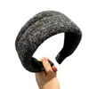 Diadema de punto texturizado con estampado estilo coreano para principios de otoño, diadema versátil retro de corona alta, pinza para el pelo para uso diario