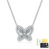 Colgante de mariposa de moissanita con diamantes completos, cadena de clavícula de alta gama para mujer, directo de fábrica, joyería de plata