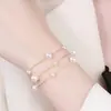 Cadena para Clavícula Elegante Versátil con Borla Perla Francesa Gipsofila Cadena de Collar Simple de Moda Joyería al por Mayor