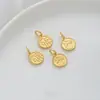 Cor Forte que Não Desbota Dourado Areia Cabeça de Dragão Desenho Animado Espaçador Fivela de Segurança Caractere de Bênção Ano do Dragão Pingente Acessórios de Joias DIY Feitos à Mão
