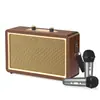 Altavoz Bluetooth Retro de Madera de Escritorio de Alta Potencia con Ranura para Tarjeta Pequeño Portátil para Exteriores Bajo Pesado Karaoke Subwoofer
