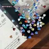 Mini strass para nail art em formato de coração, strass coloridos deslumbrantes em formato de coração com base plana, decorações mistas para unhas