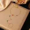 [Melhor Pulseira Estilo Quente 2] Temperamento Europeu e Americano High-End K Ouro Cruz Aço Titânio Pulseira Design Nicho Estilo Frio Mulheres