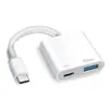 Adaptador OTG tipo C a USB 2.0, adaptador de carga 2 en 1 para ratón plano, lector de tarjetas de disco U