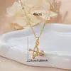 Luochen Transfronterizo Más Vendido Regalo para Pareja Romántico Colgante de Collar Flecha de Cupido con Corazón de Circonita Cadena para Clavícula